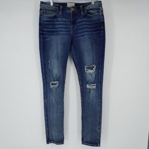 BKE Jeans Women's Size 29 Blue Denim PAYTON Ankle Skinny Distressed